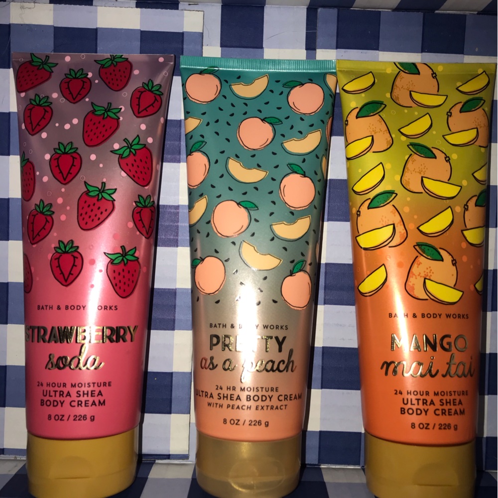 Bath & Body Works Retired Rare Cream Mango Mai Tai Pretty Peach Strawberry Soda